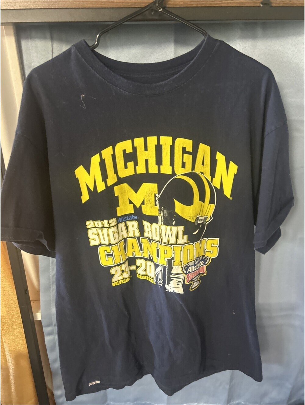 2012 Michigan Wolverines Sugar Bow Champions Shirt Navy Jansport Xl